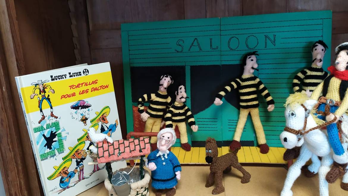 Création d’une participante à l’atelier. 
 Lucky Luke et ses partenaires de BD s…