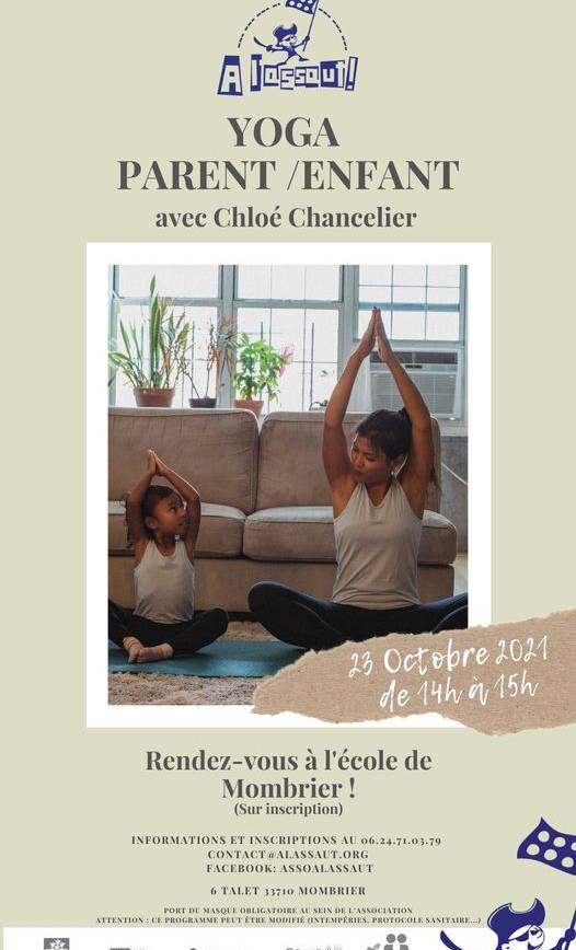 Chloé revient nous proposer un atelier yoga parent/enfant.
 De 3 à 10ans, sur …