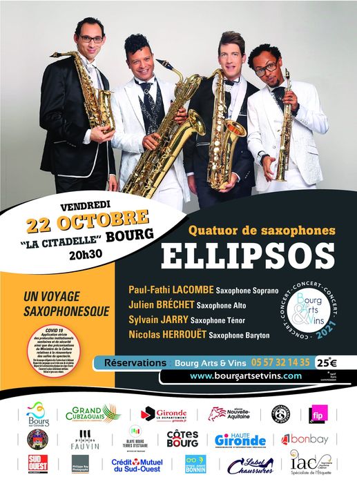 [ Bourg, Arts et Vin ]

Pour rappel, le concert du quatuor de saxophone est ce v…