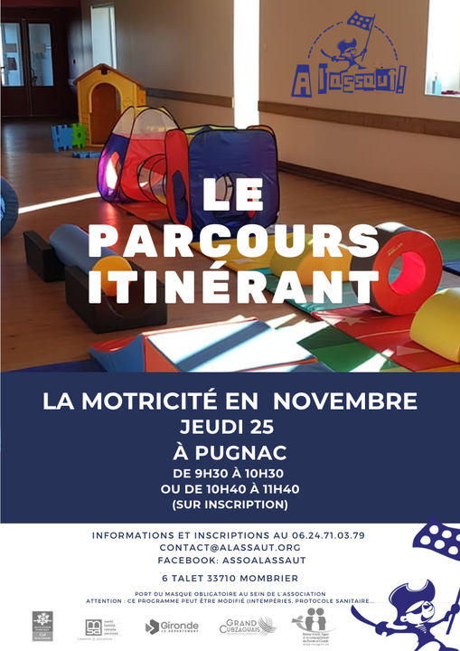 Il reste quelques places pour la motricité de jeudi 25 novembre. 
 Sur inscrip…