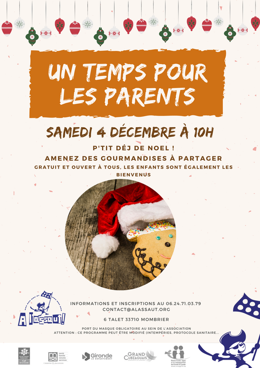 P’tit dèj des parents…
 Gratuit et ouvert à tous