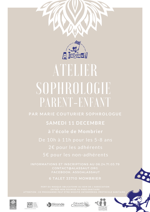 Marie revient proposer un atelier sophro parent/enfant, samedi 11 décembre.
 A…