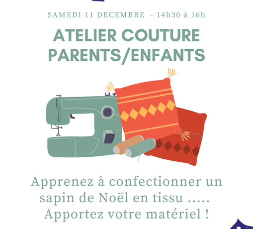 Prochain atelier couture parent/enfant le samedi 11 décembre