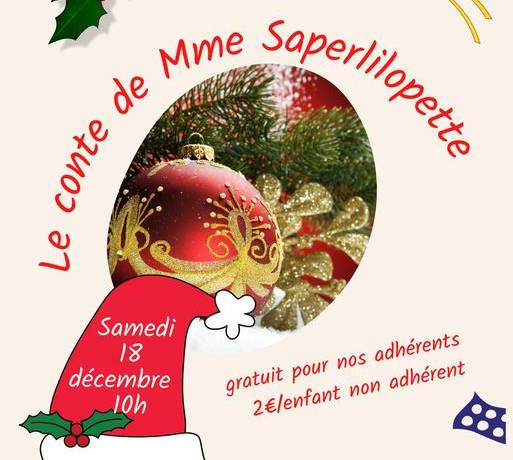 Partagez la magie de Noël en famille avec Mme saperlipopette samedi 18 décembr…