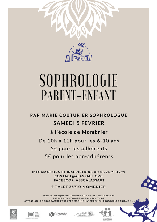 La sophro revient le samedi 5 février pour les 6/10 ans.
 Les inscriptions son…