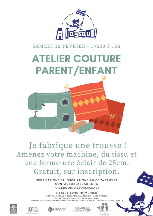 Prochain atelier couture parent/enfant le samedi 12 février.
 Nous fabriqueron…