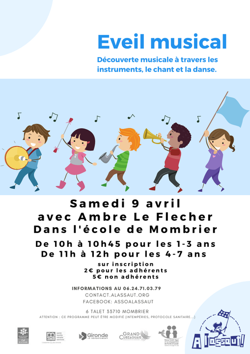 Ambre revient le samedi 9 avril pour un atelier parent enfant autour de la mus…