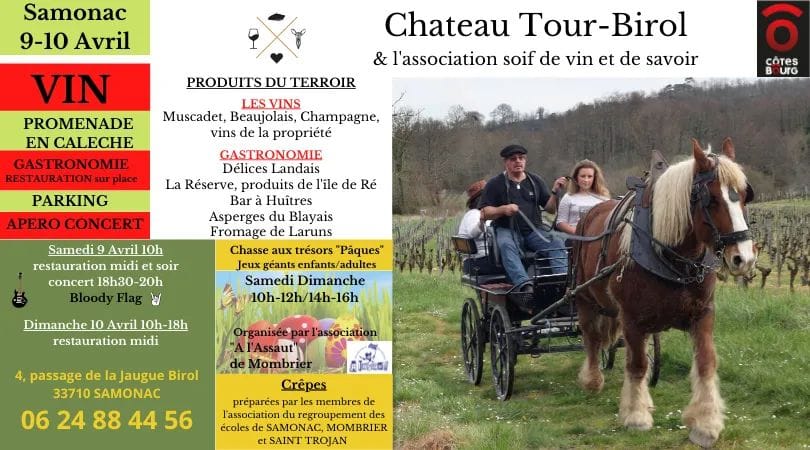 Dimanche après midi, nous serons au château Tour-Birol à Samonac, pour une cha…