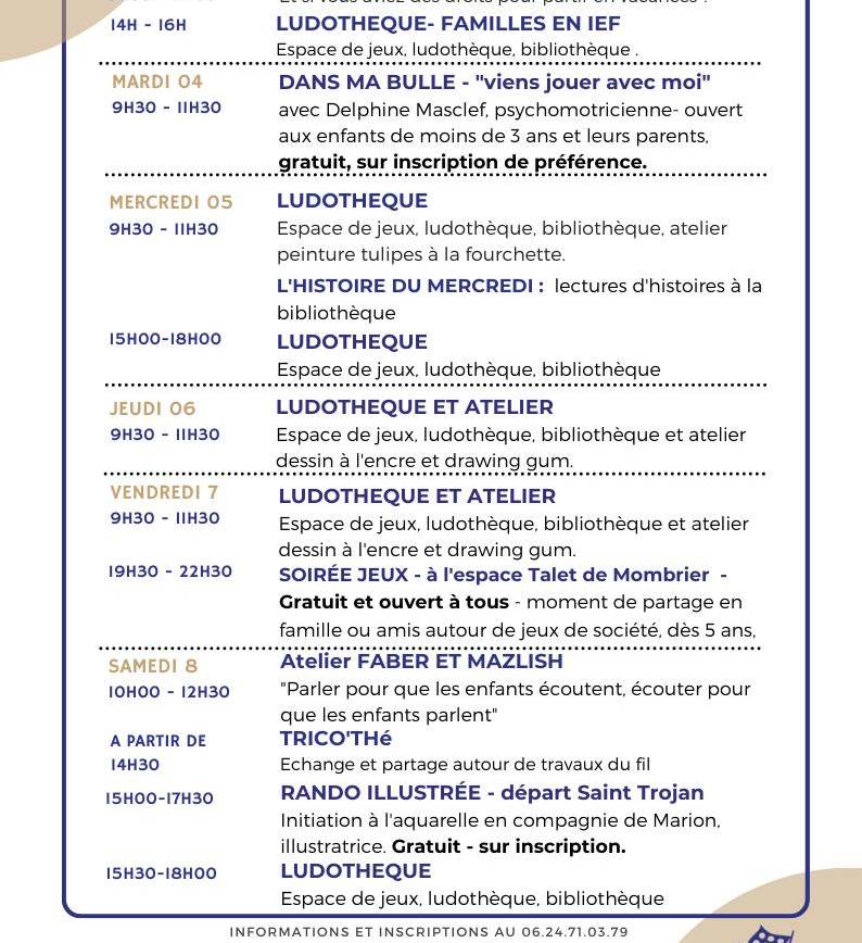 Le programme du mois d’avril vient de sortir :