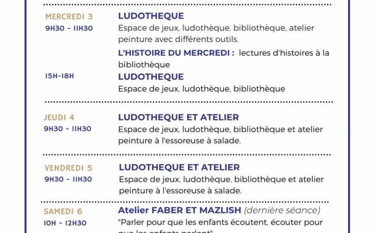 Programme du 1er mai au 3 juin!
