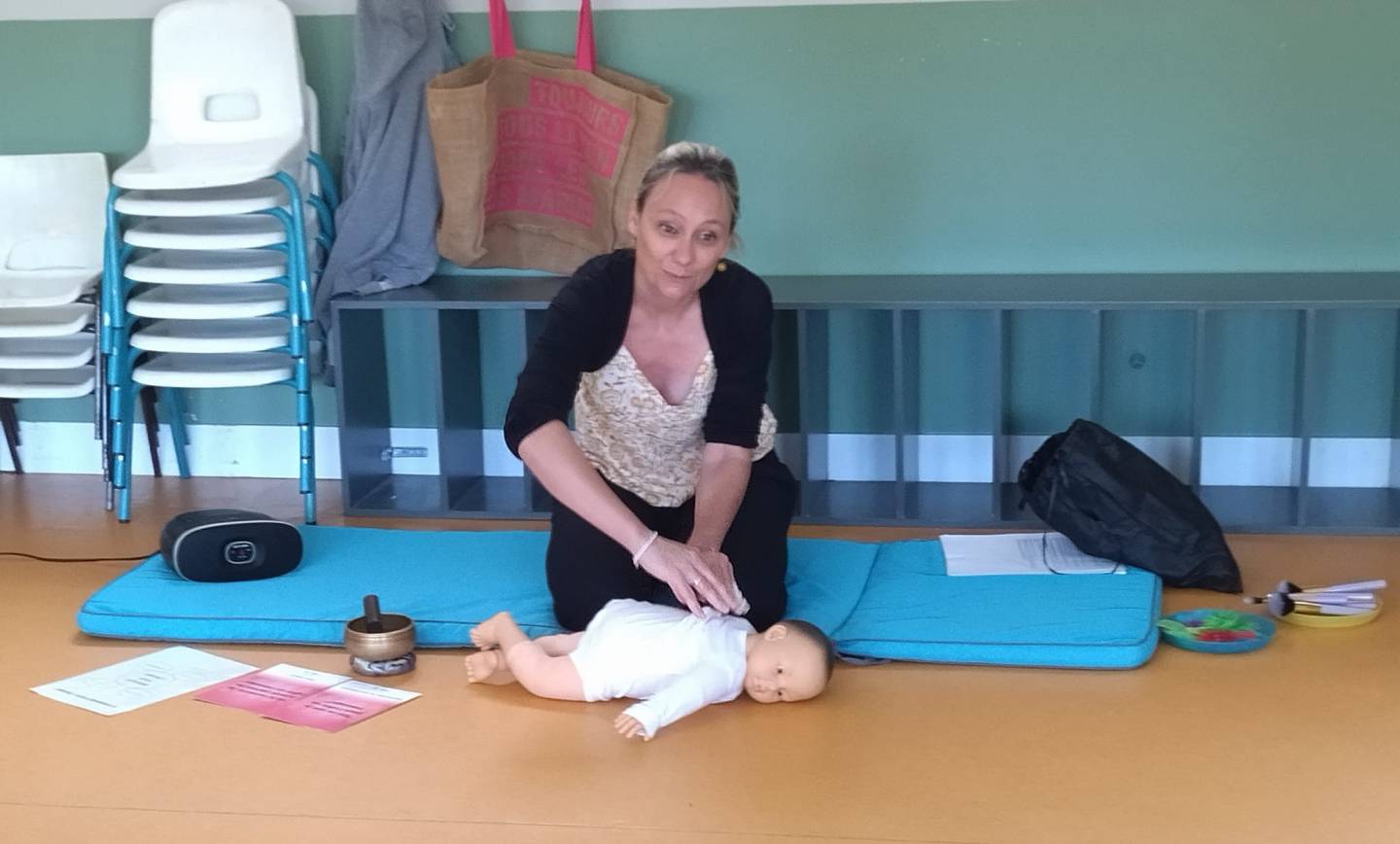 Massage parents-enfants (4-8ans)
 avec Angélique Vincelot.
 Moment de partage …