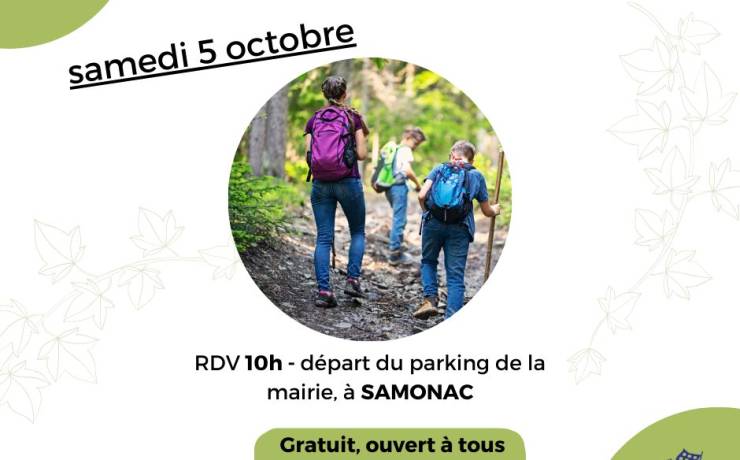 Dernière rando famille de l’année, nous partirons du parking de la mairie de Sam…