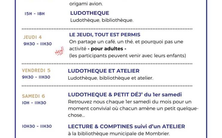 Programme du 02 au 27 septembre
