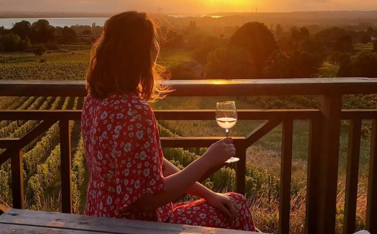 Imaginez ceci : Le soleil s’embrase au-dessus des vignobles vallonnés de Bordea…