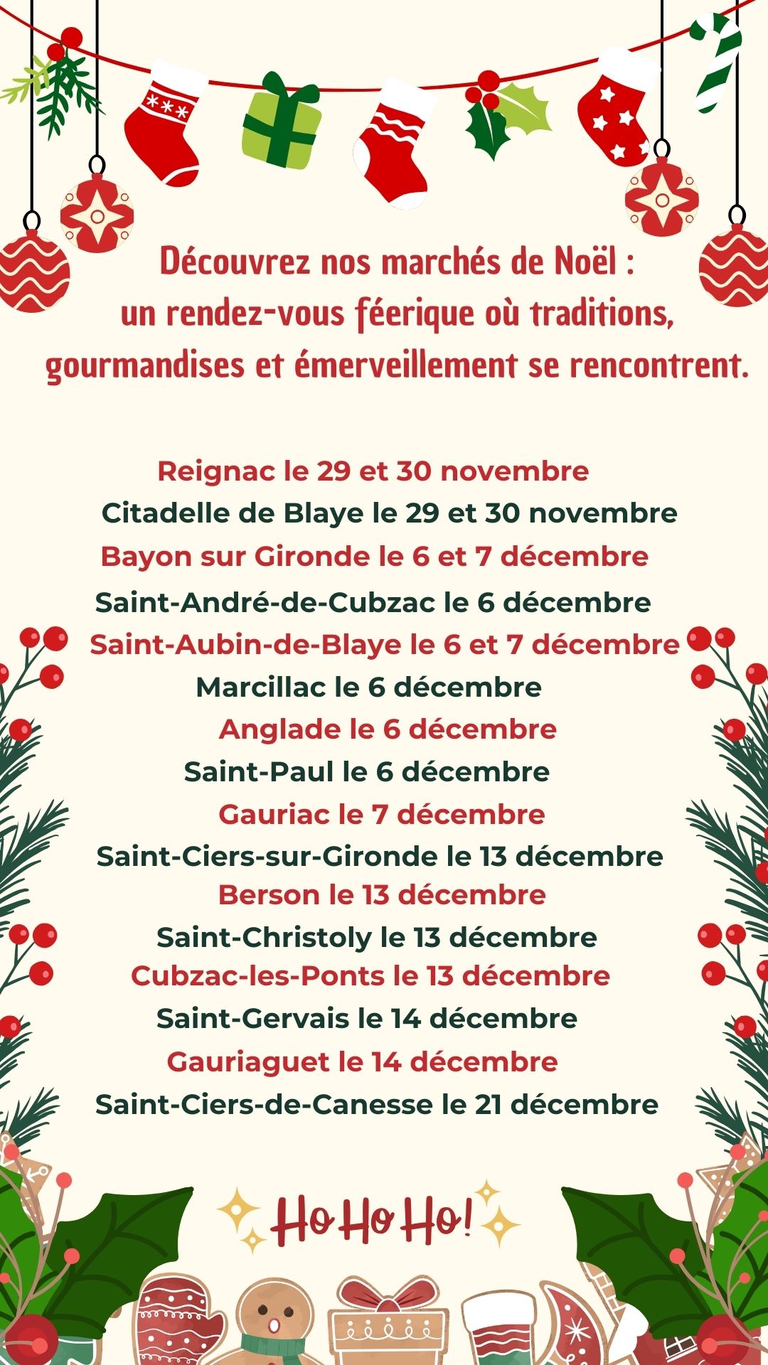Les marchés de Noël féériques arrivent sur Blaye Bourg Terres d’Estuaire !
L…
