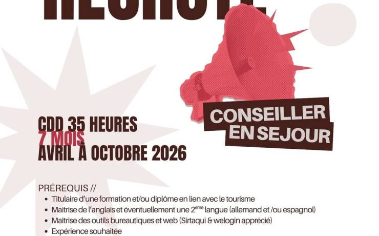 [  Alerte Job d&rsquo;été]
On recrute pour un poste de saisonnier d&rsquo;avril à octobre en…