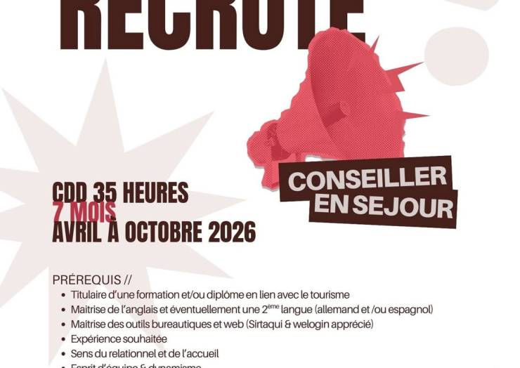 [  Alerte Job d&rsquo;été]
On recrute pour un poste de saisonnier d&rsquo;avril à octobre en…