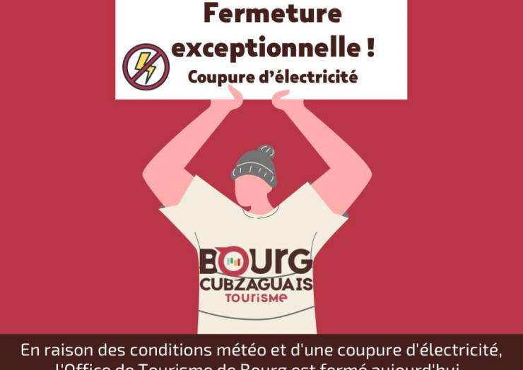 FERMETURE EXCEPTIONNELLE 

En raison des conditions météorologiques actuelles e…
