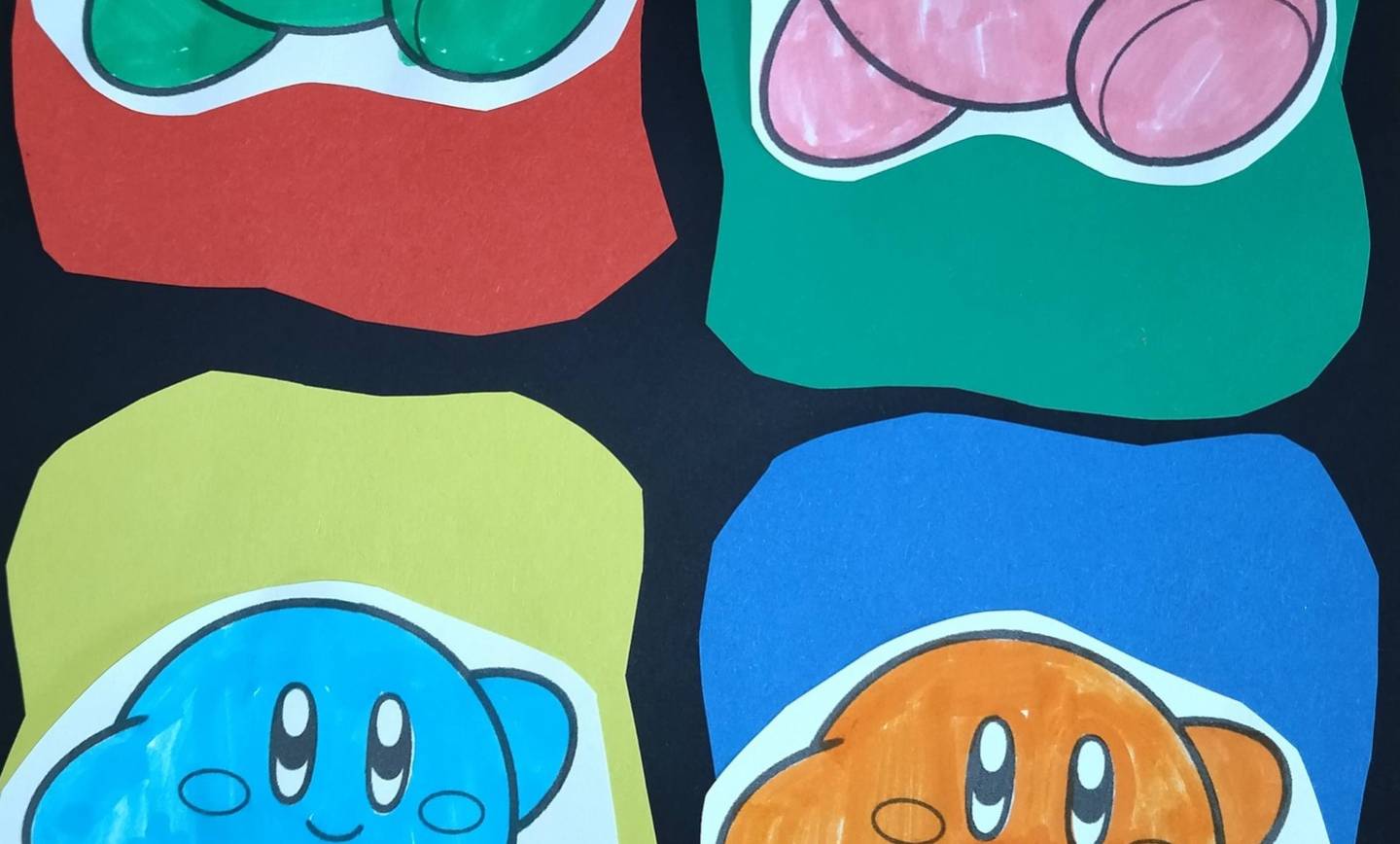 Kirby, le petit héro des jeux vidéos, version Andy Warhol.