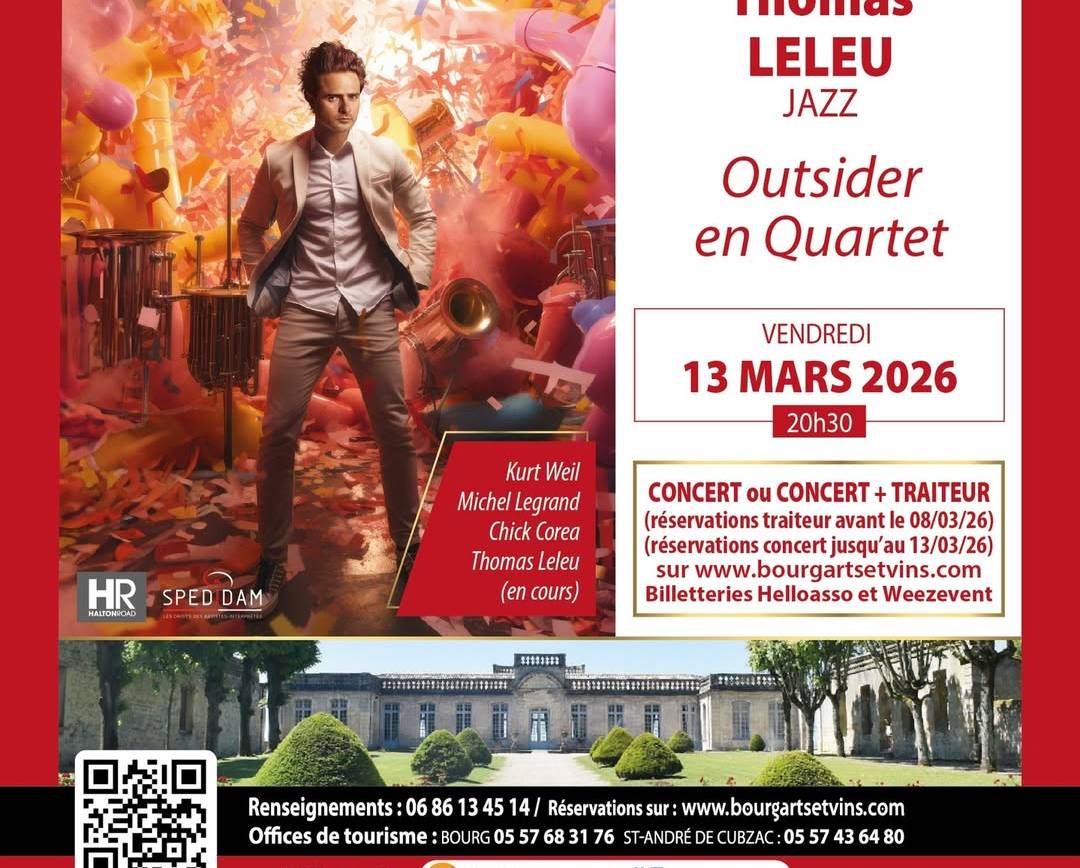 SAISON ANNIVERSAIRE 30 ANS BOURG ARTS ET VINS 2025-2026 : Concert avec Thomas L…