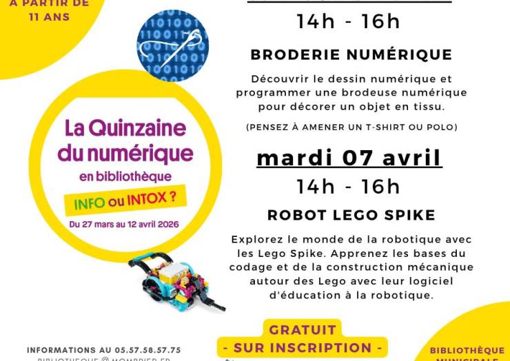 Ateliers à partir de 11 ans. Gratuit, SUR INSCRIPTION !
Animés par La Petite Réc…