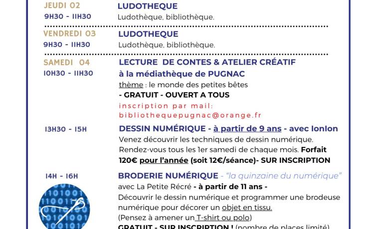 Programme du mois d&rsquo;avril