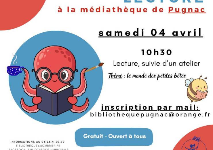 Rdv à la médiathèque municipale de PUGNAC.