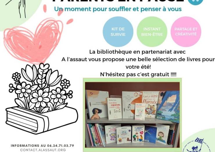 La bibliothèque nous a fait une belle sélection pour notre projet parents en pau…