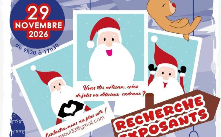 Recherche d&rsquo;exposants pour notre marché de Noël.
Merci de partager