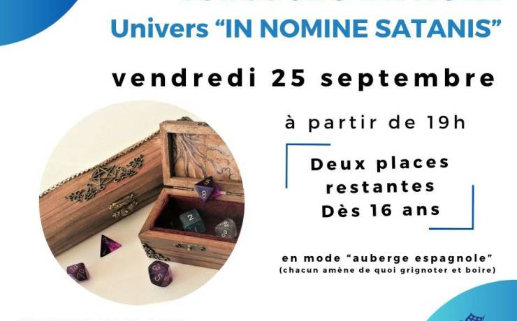 Il reste 2 places pour la soirée JDR du 25/09. Inscrivez-vous vite. Dès 16 ans. …